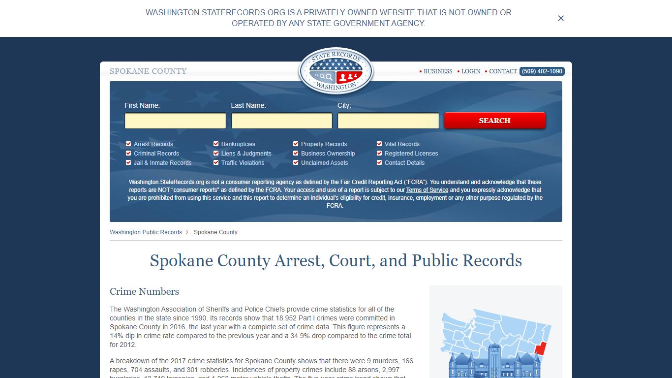 Spokane County Arrest, Court, and Public Records